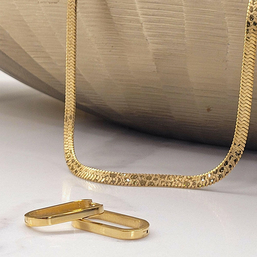 Azura Geometric Gold Hoop Earrings