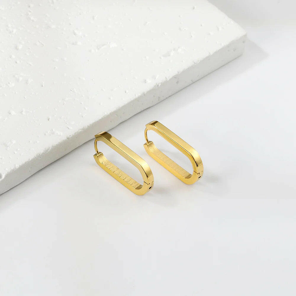 Azura Geometric Gold Hoop Earrings