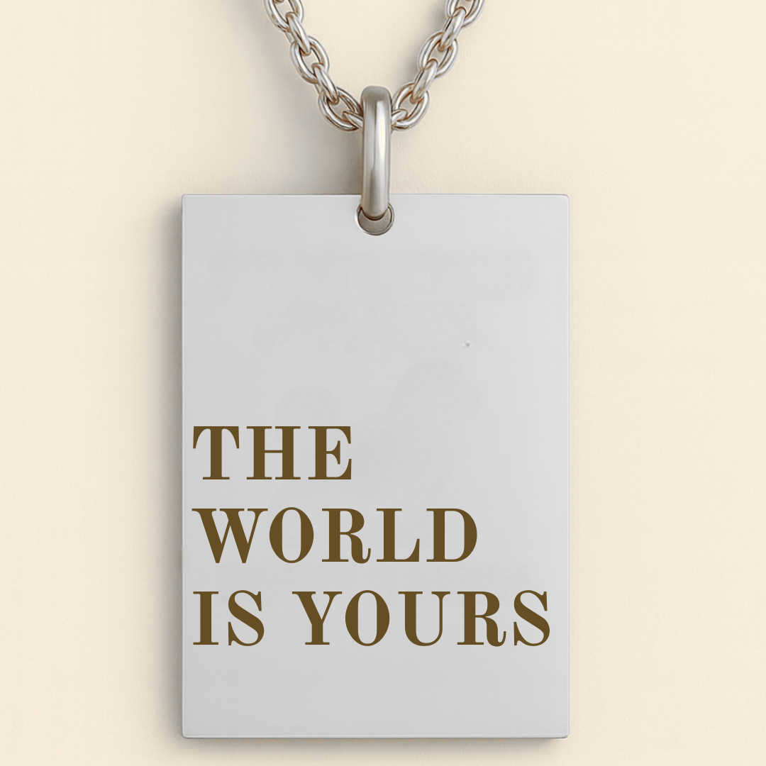THE WORLD IS YOURS Gold Necklace
