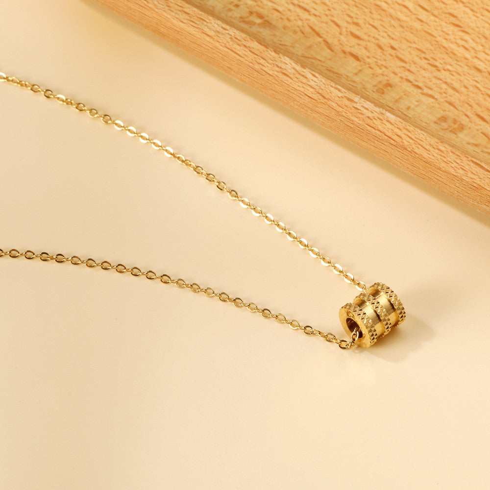Daphine Barrel Gold Necklace