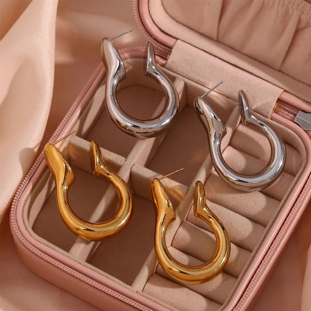 Eboni Gold Hoop Earrings