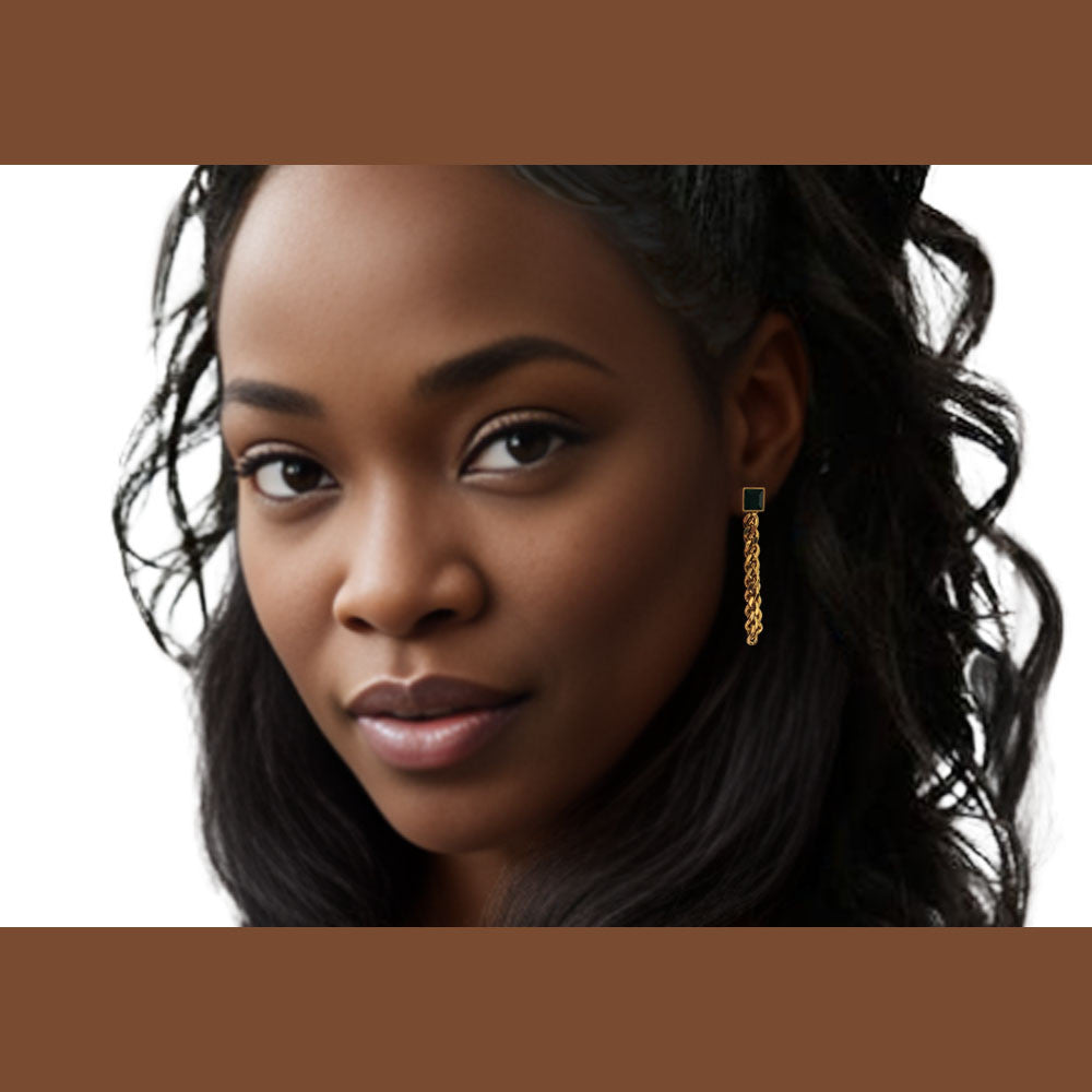 Midori Chain Gold Stud Earrings