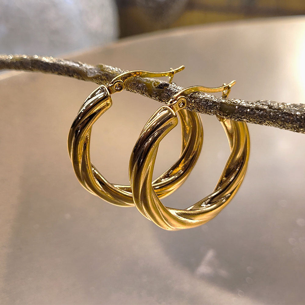 Rippled Hoop Earrings