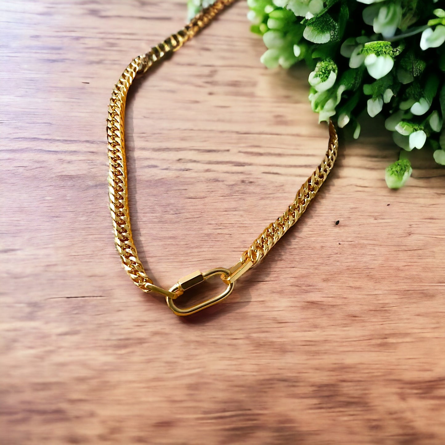 Chunky Oval Charm Necklace
