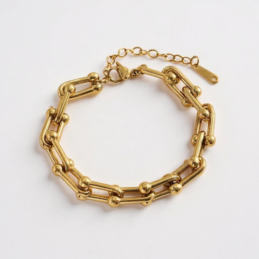 Gold Luxe Bar-Link Bracelet