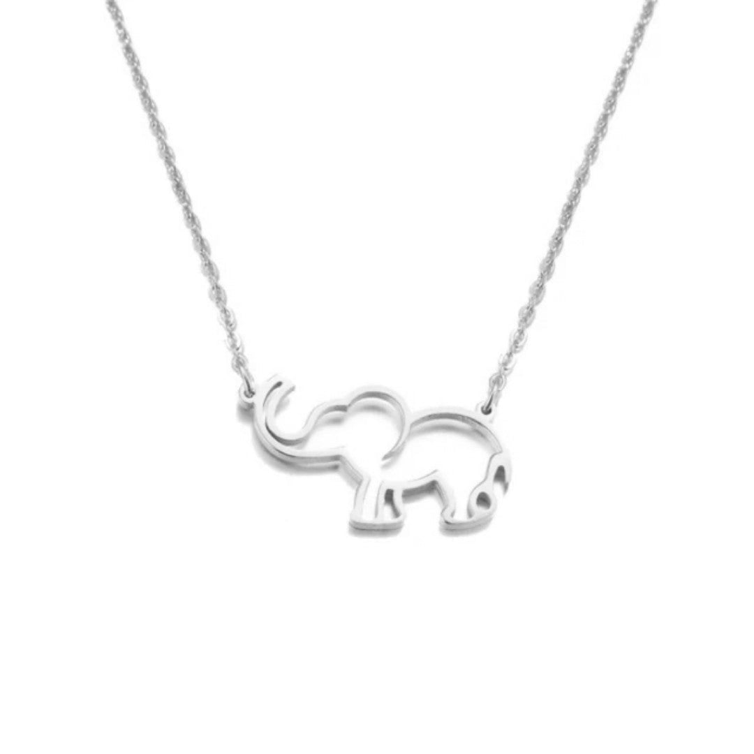 Minimalist Elephant Outline Necklace