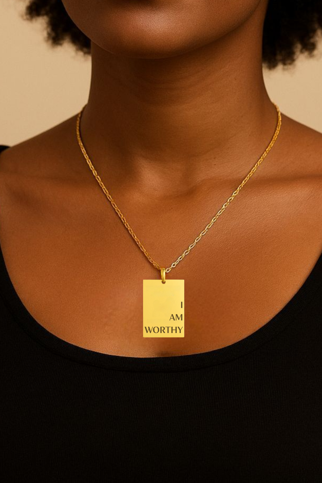 "I AM WORTHY" Gold Necklace