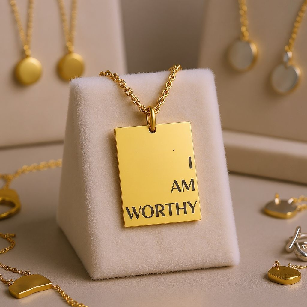 "I AM WORTHY" Gold Necklace