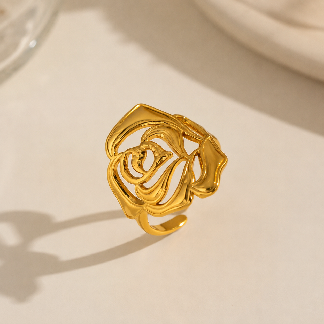 Rosalie Openwork Rose Statement Ring