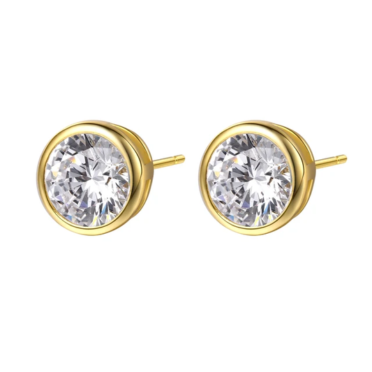 Luxe Bezel Stud Earrings