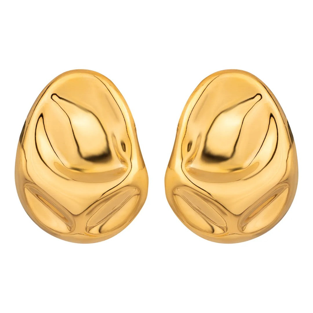 Sculpted Gold Drop Earrings