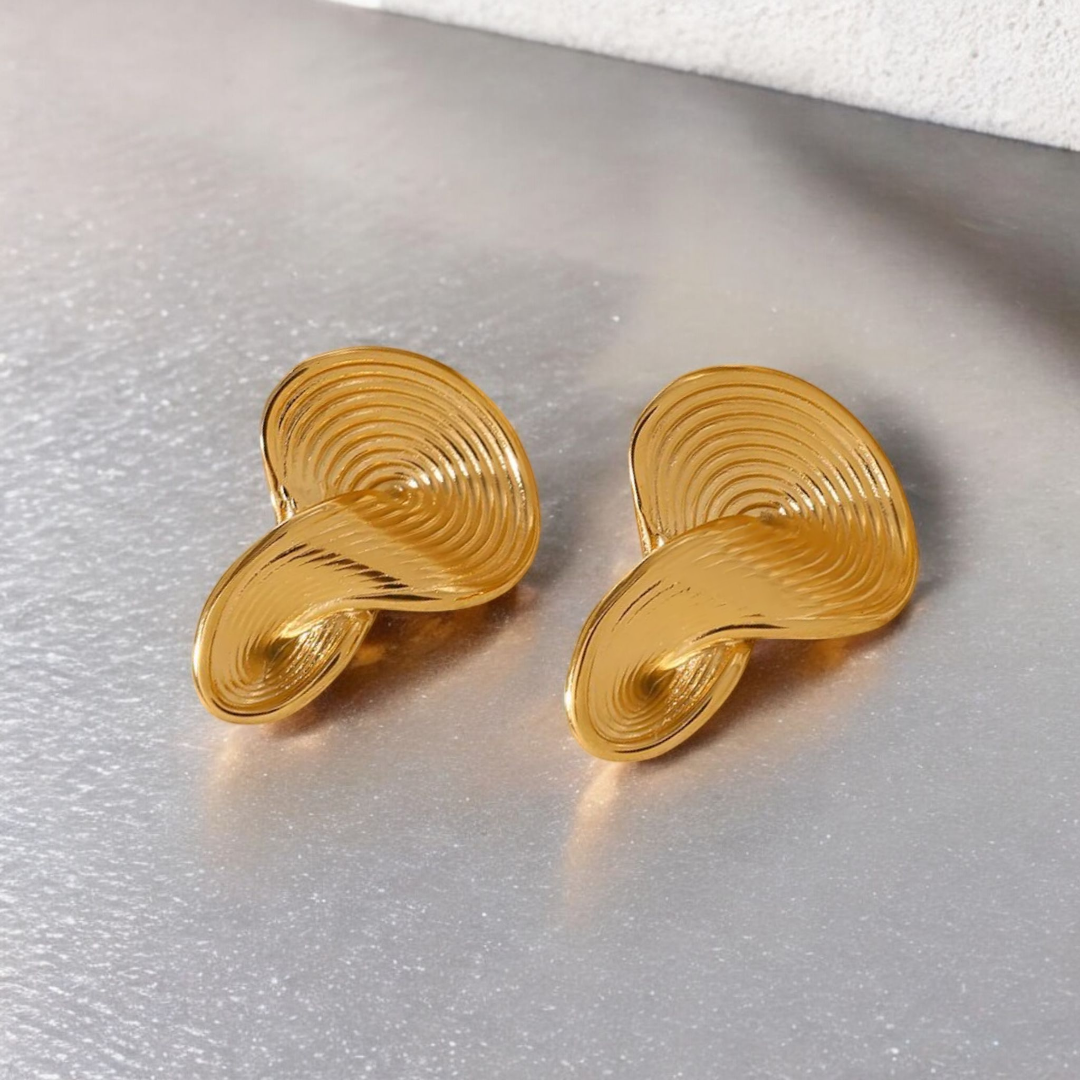 Sculpted Wave Statement Earrings