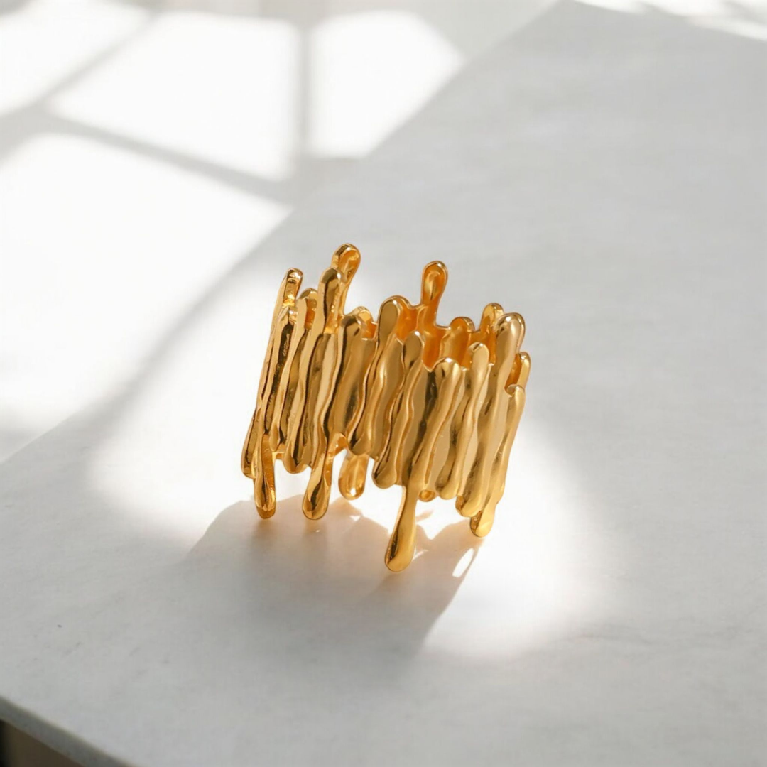 Molten Gold Textured Ring