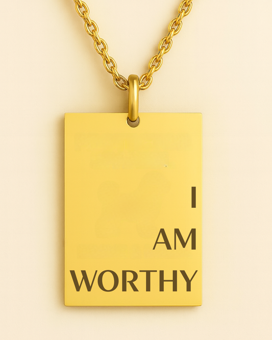 "I AM WORTHY" Gold Necklace