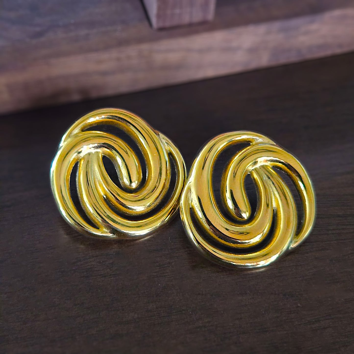 Golden Swirl Studs