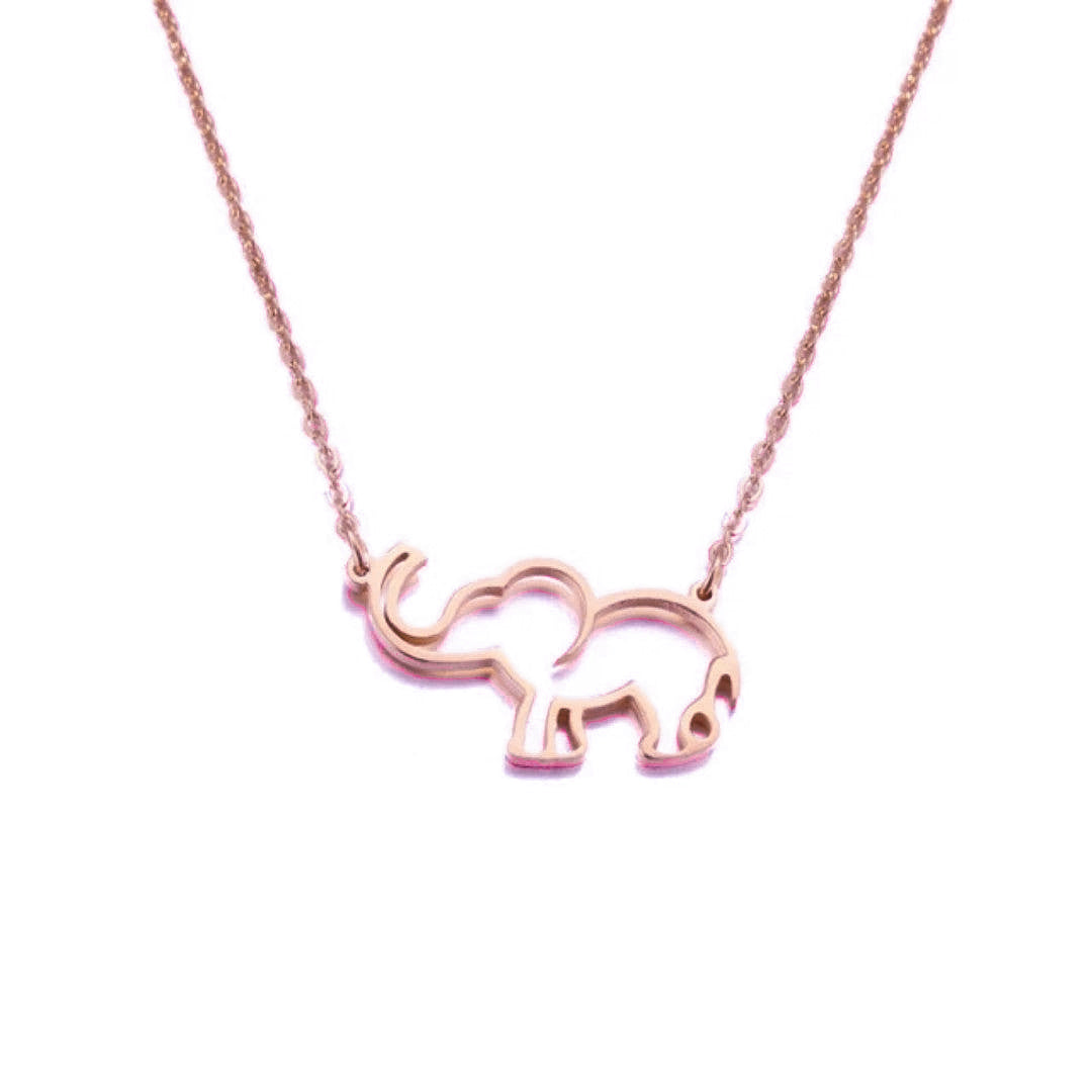 Minimalist Elephant Outline Necklace