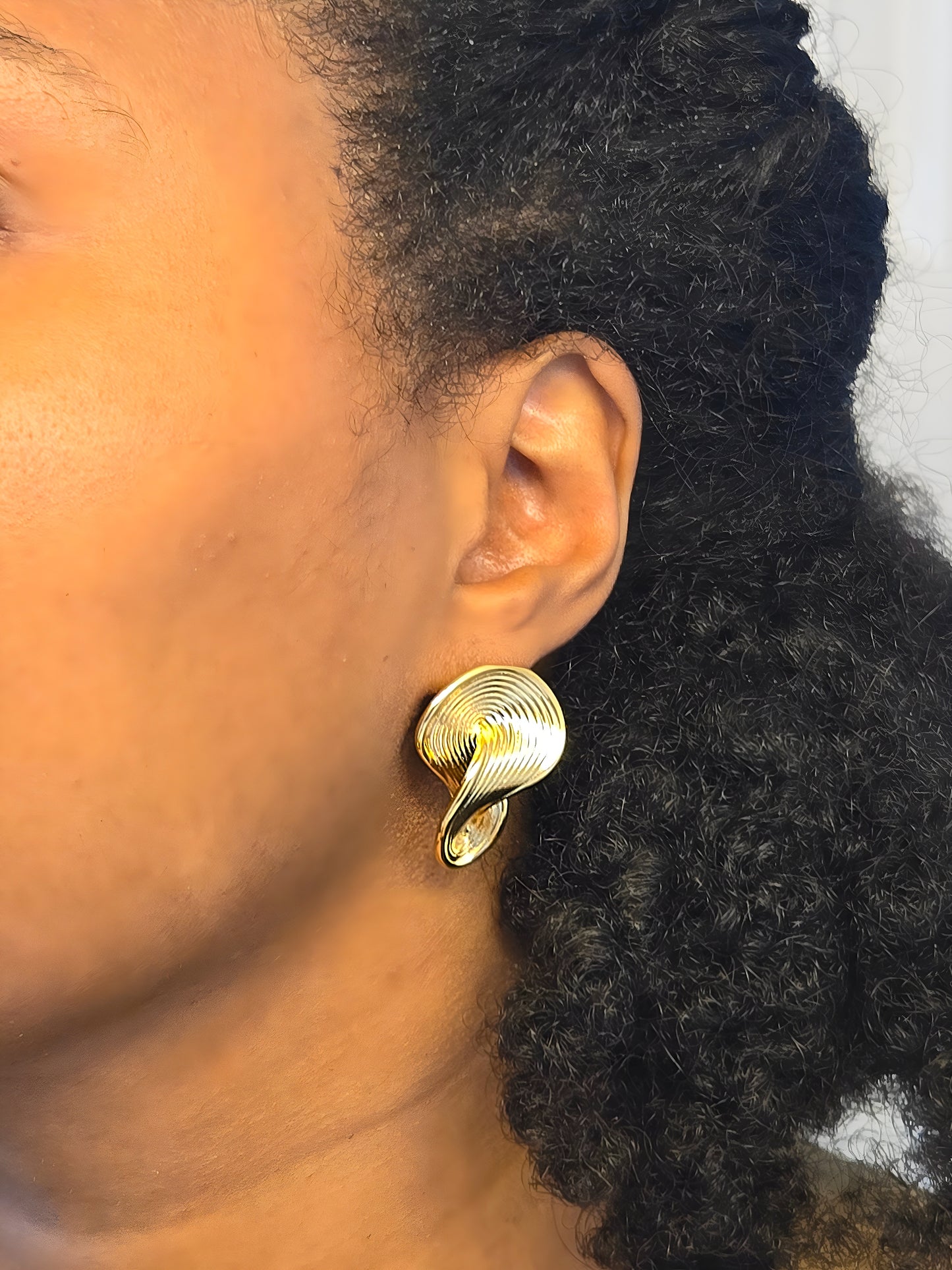 Sculpted Wave Statement Earrings