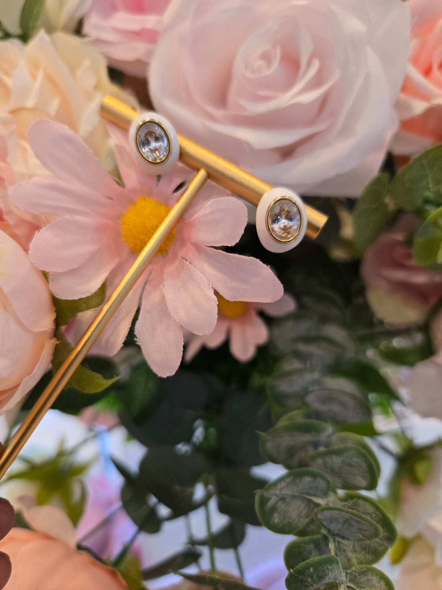 Classic White Luxe Studs