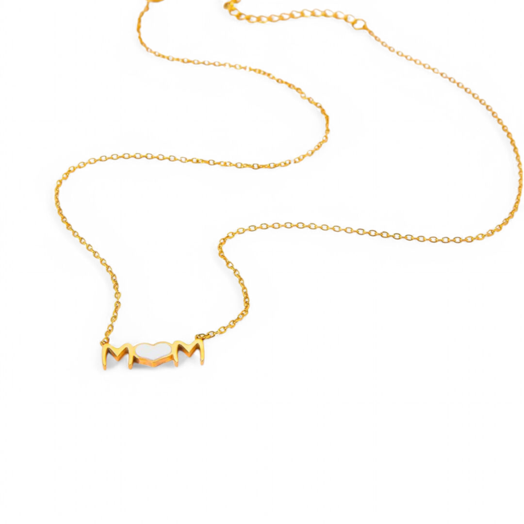 Enamel Heart MOM Necklace