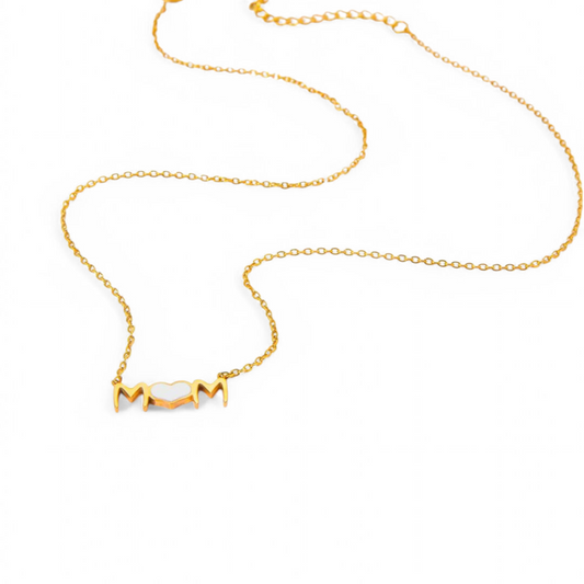 Enamel Heart MOM Necklace