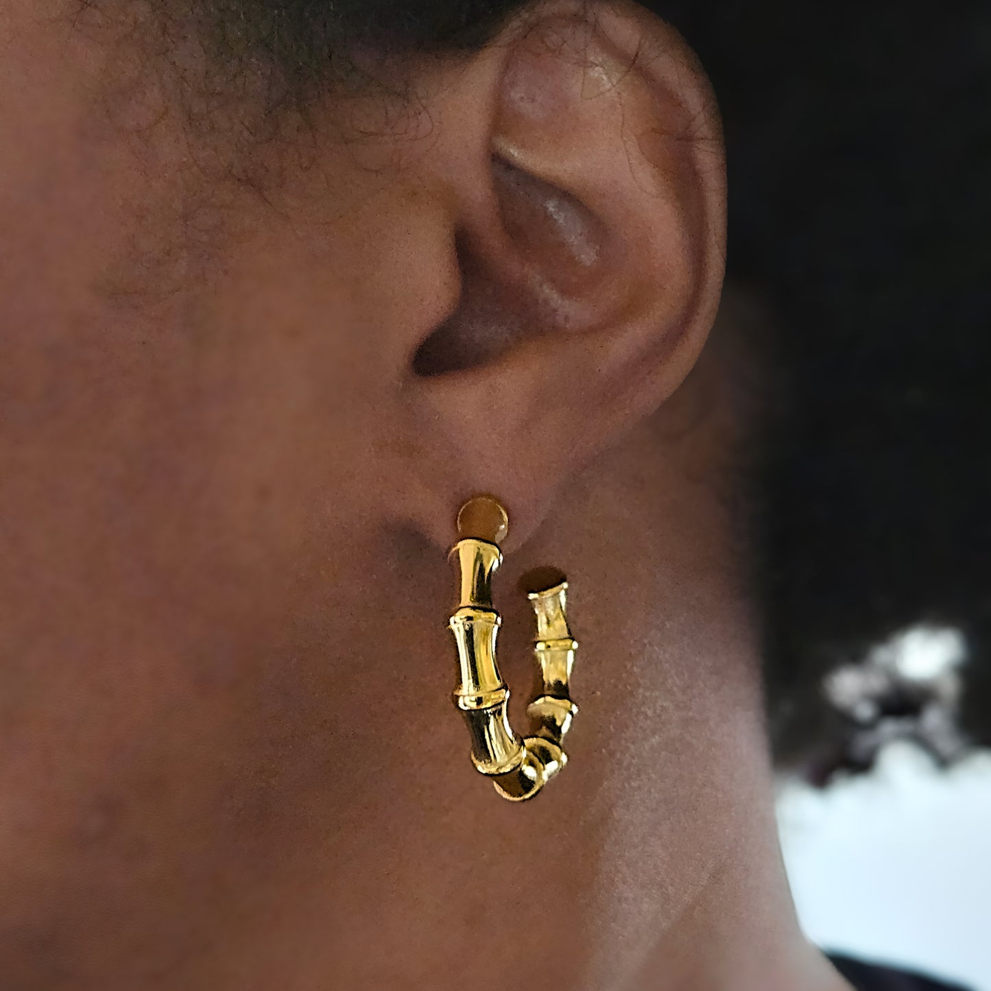 Bamboo Bold Hoops