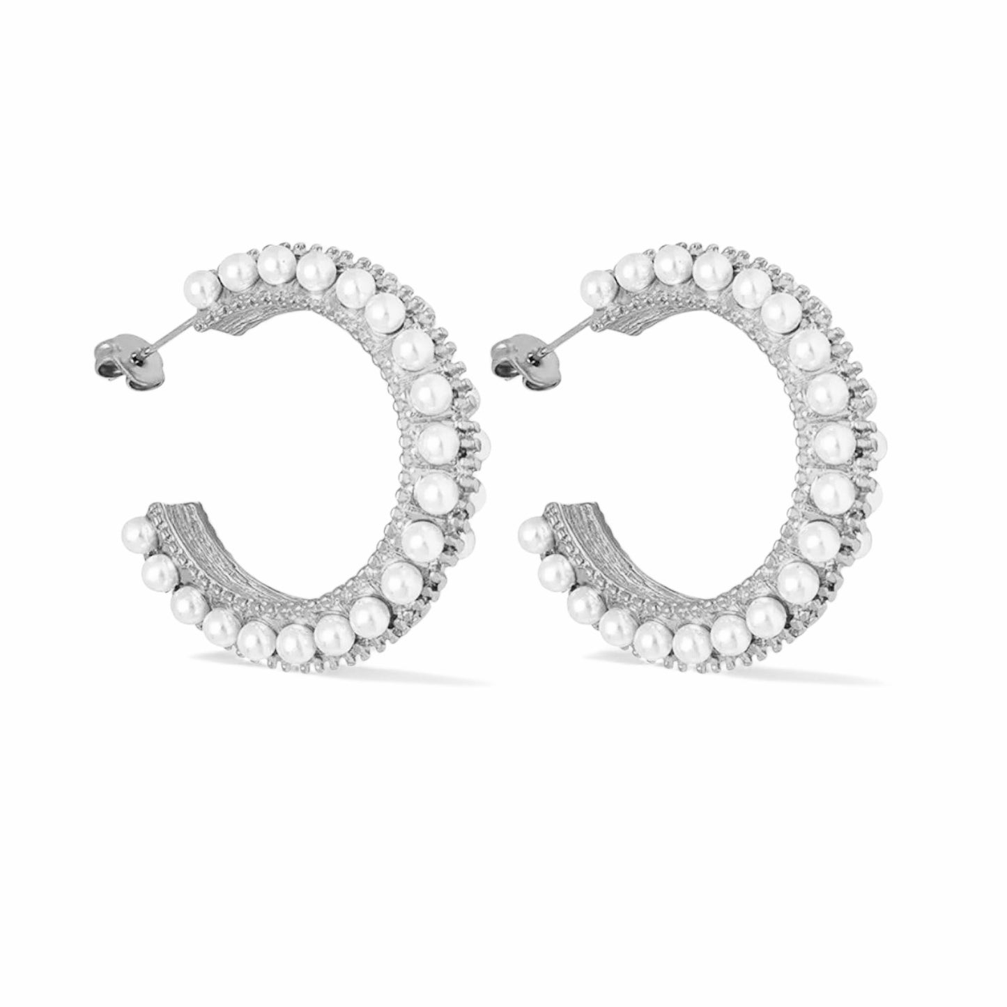 Antique Pearl Hoop Earrings