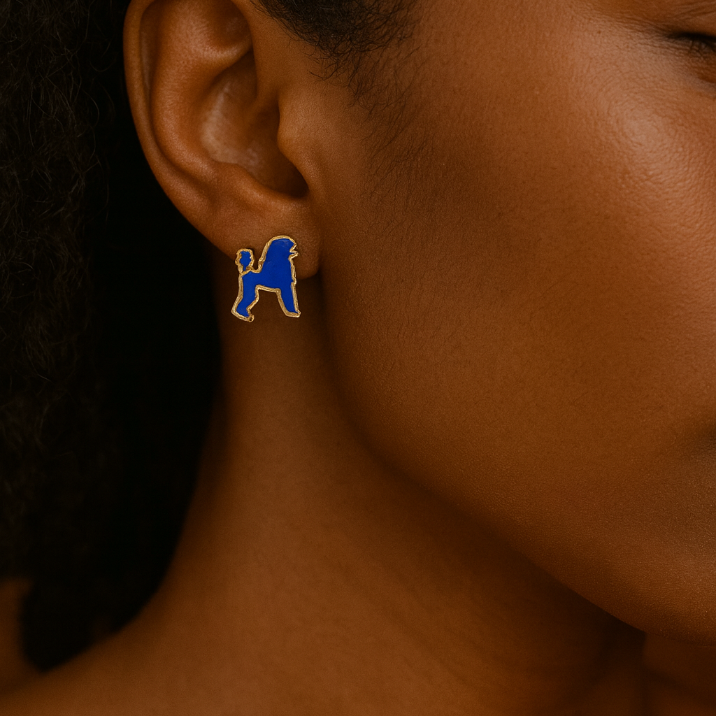 Prestige Poodle Earrings (Blue)