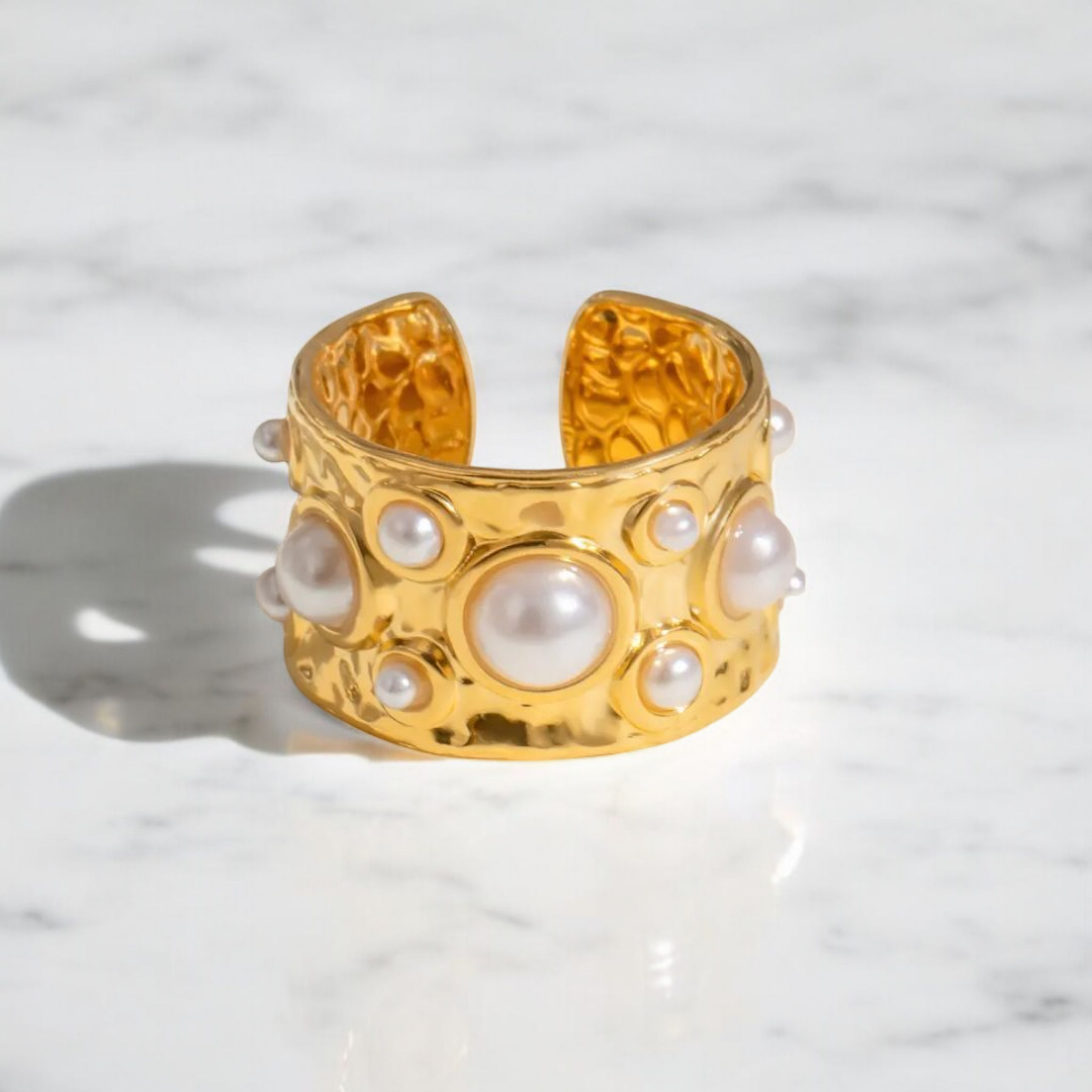 Luna Pearl Cuff Ring