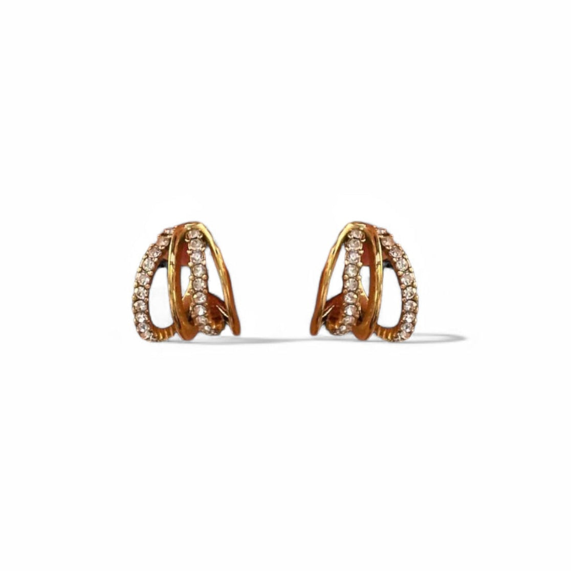 Pearline Crystal Split Stud Earrings