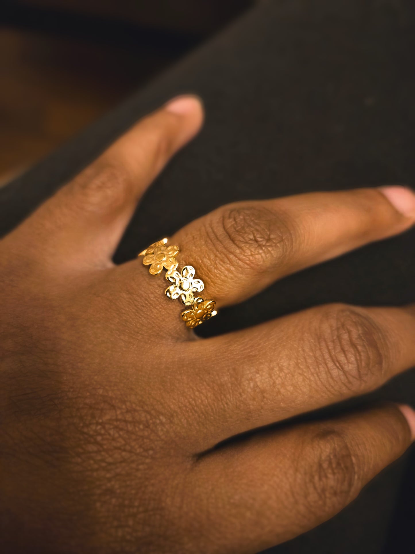 Floral Elegance Adjustable Ring