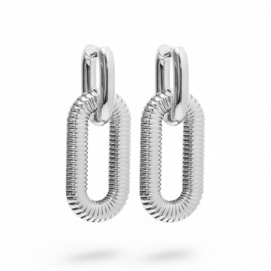 Ribbed Luxe Link Earrings