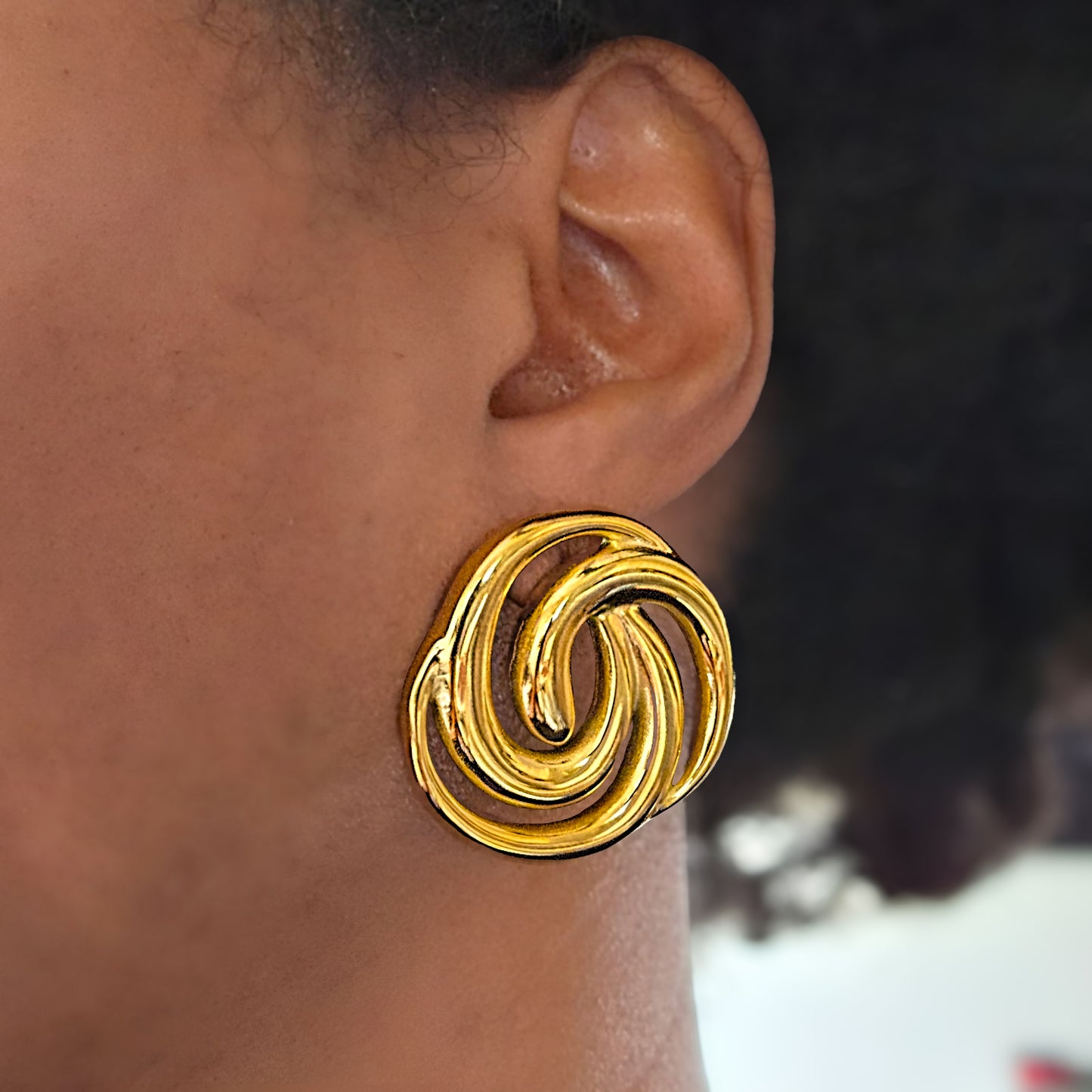 Golden Swirl Studs