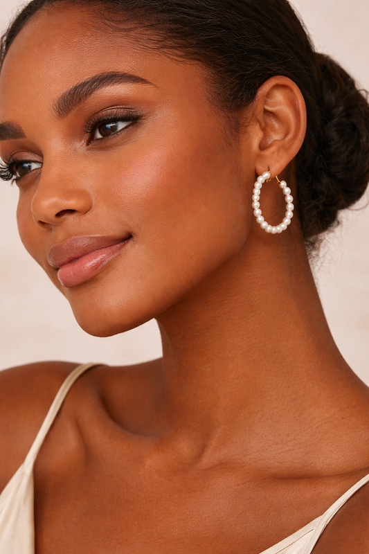 Pearl Halo Hoops