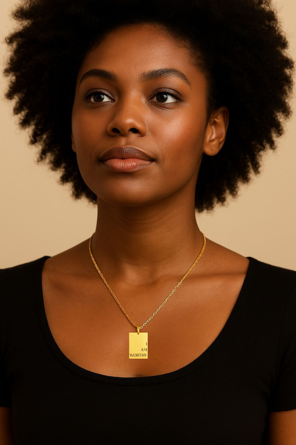 "I AM WORTHY" Gold Necklace