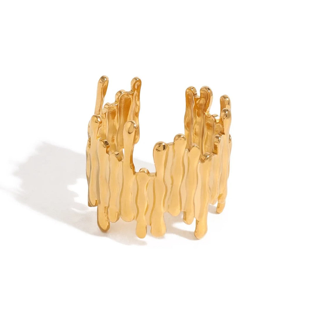 Molten Gold Textured Ring