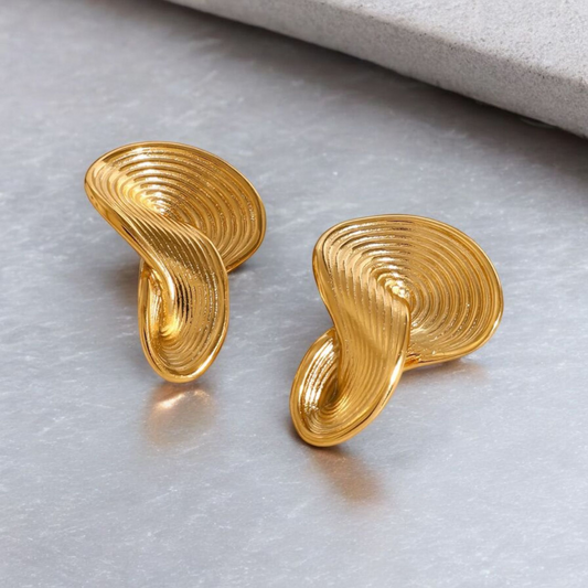 Sculpted Wave Statement Earrings