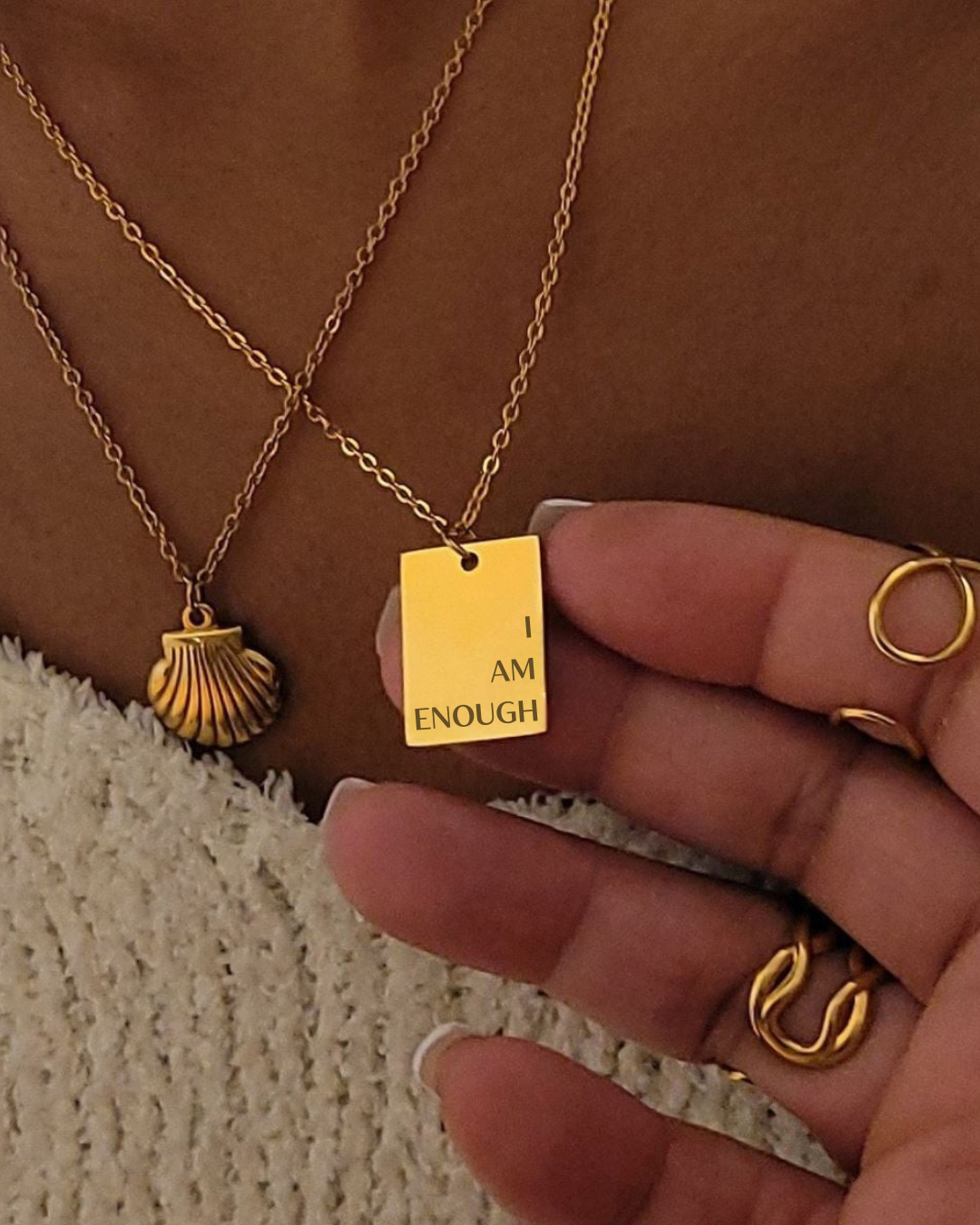 I AM ENOUGH Gold Necklace