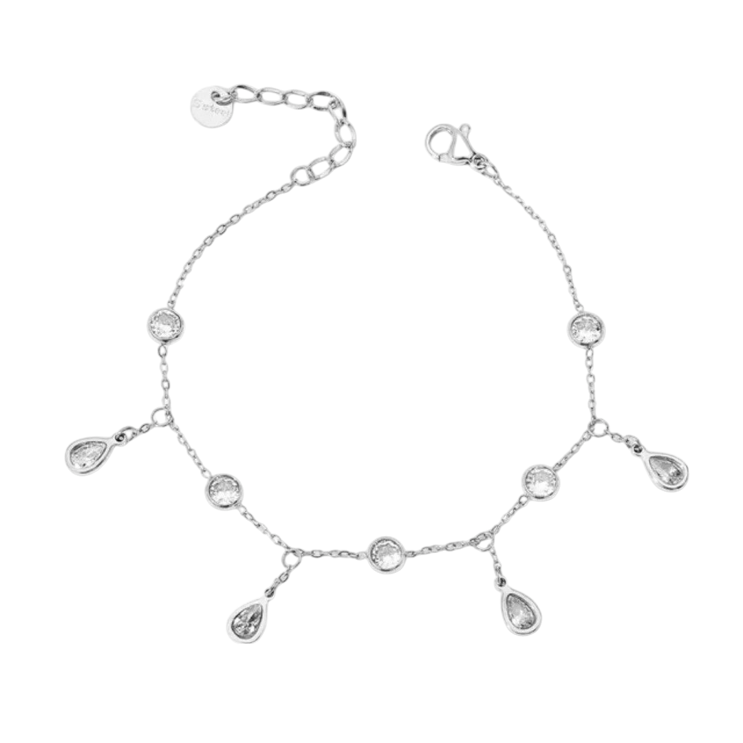 CZ Teardrop Dangle Anklet