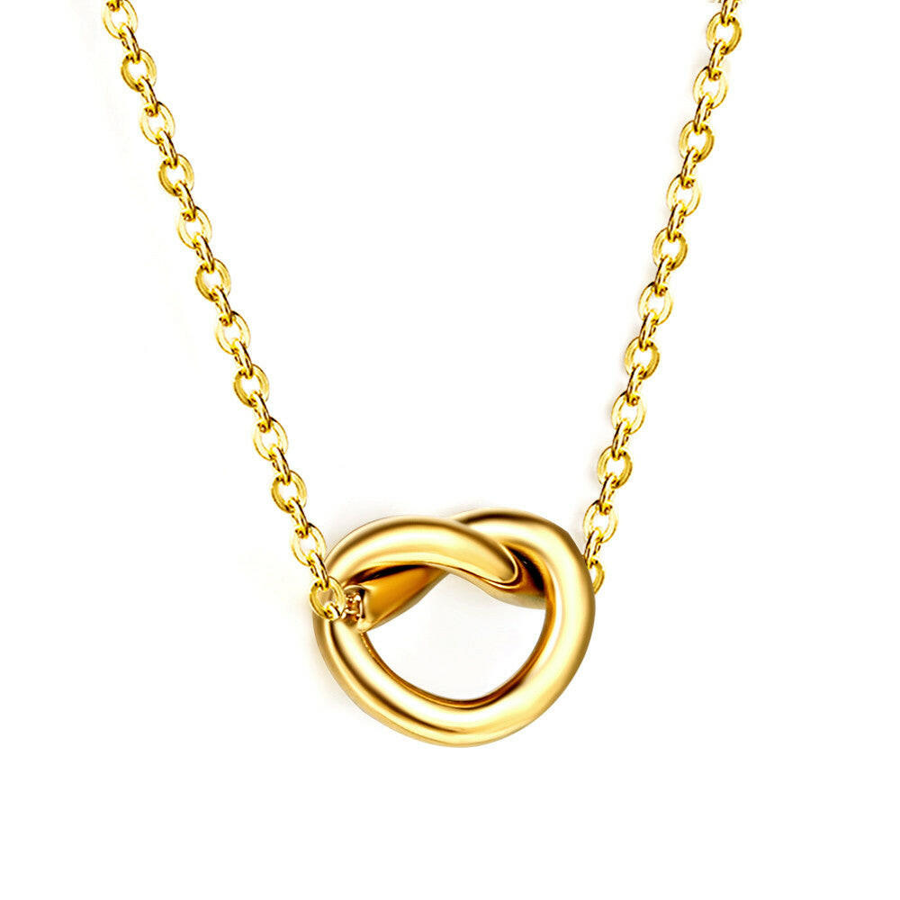 Agape Love Knot Gold Heart Necklace