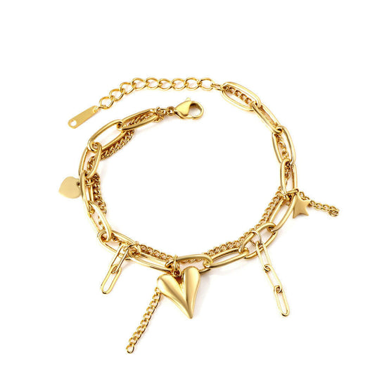 Amour Double Chain Gold Bracelet