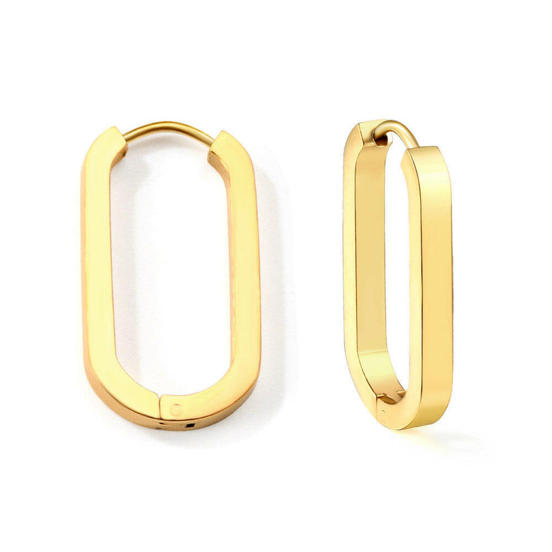 Azura Geometric Gold Hoop Earrings