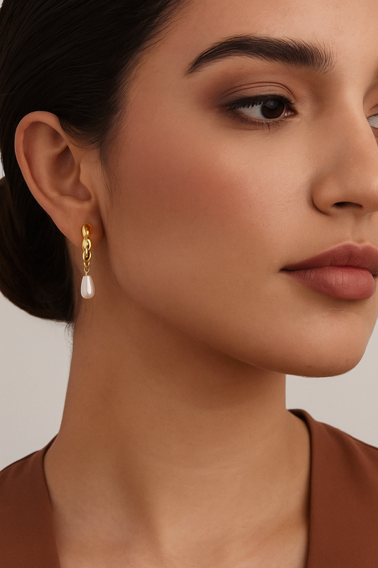 Lustre & Grace Pearl Drop Earrings