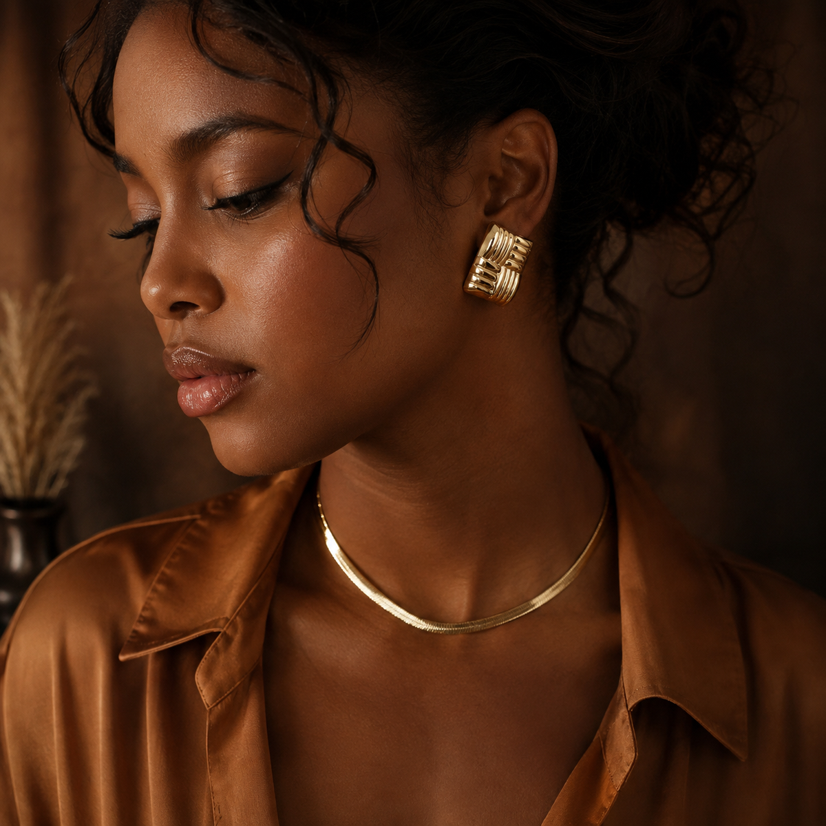 Rustic Radiance Stud Earrings