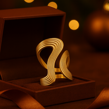 “Golden Flow” Statement Ring