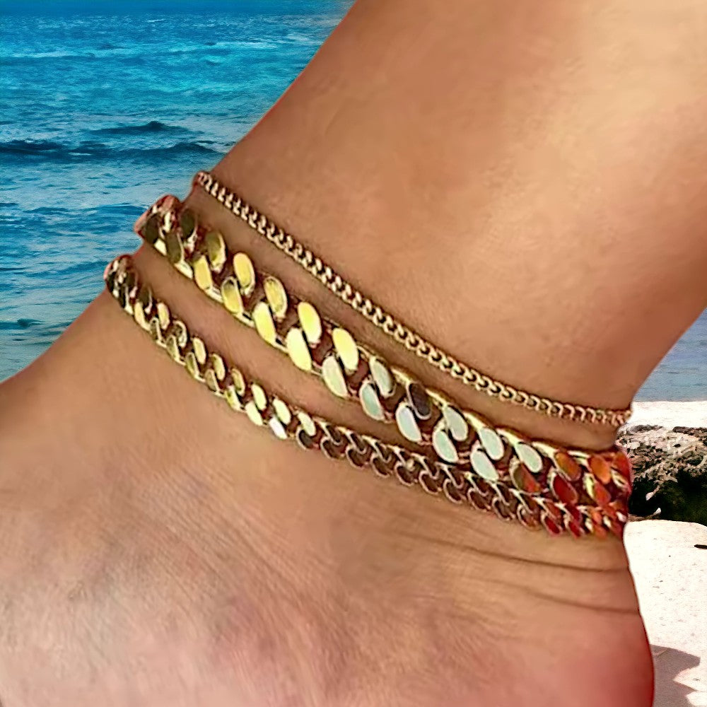 Cuban Anklet Set