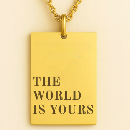 THE WORLD IS YOURS Gold Necklace