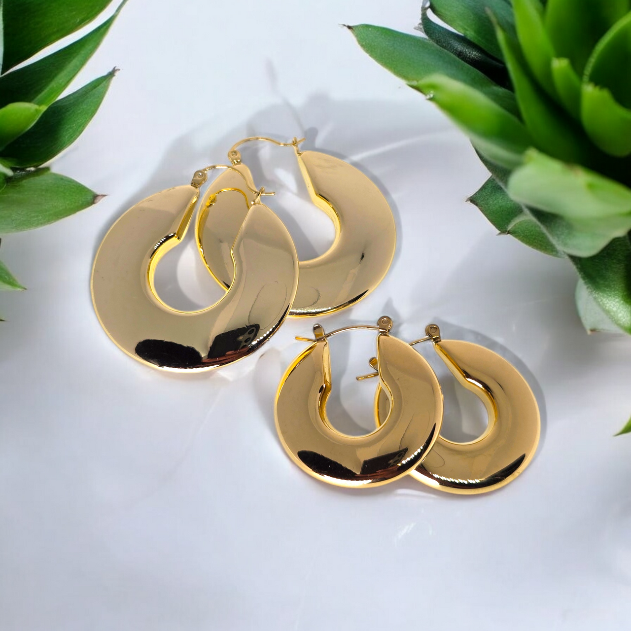 Disk Hoop Earring