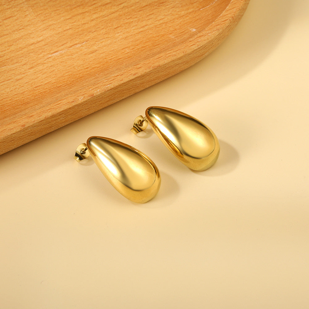 Droplet Gold Stud Earrings