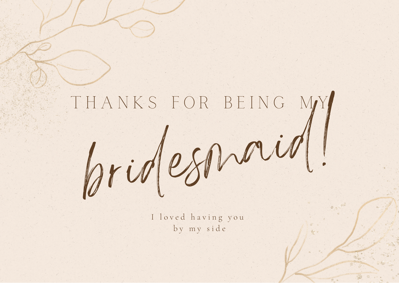 Bridesmaid’s Giftcard