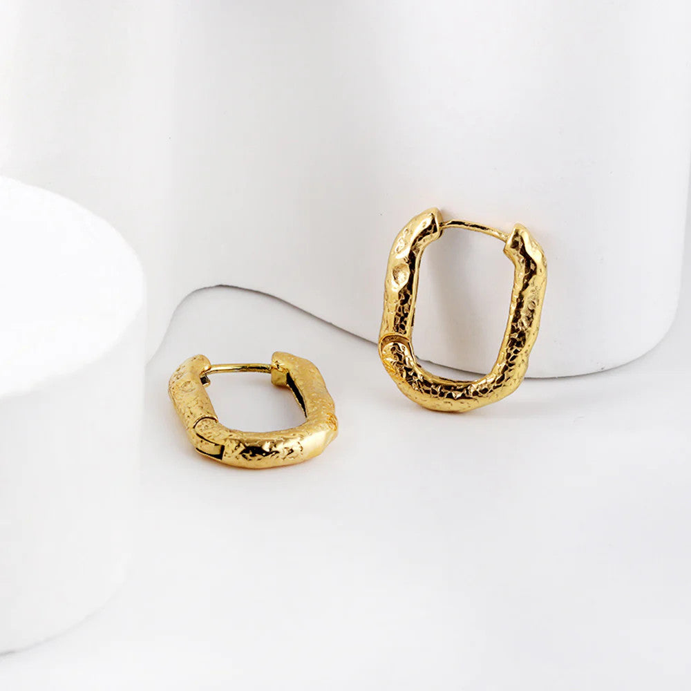 Josephine Textured Gold Hoop Earrings